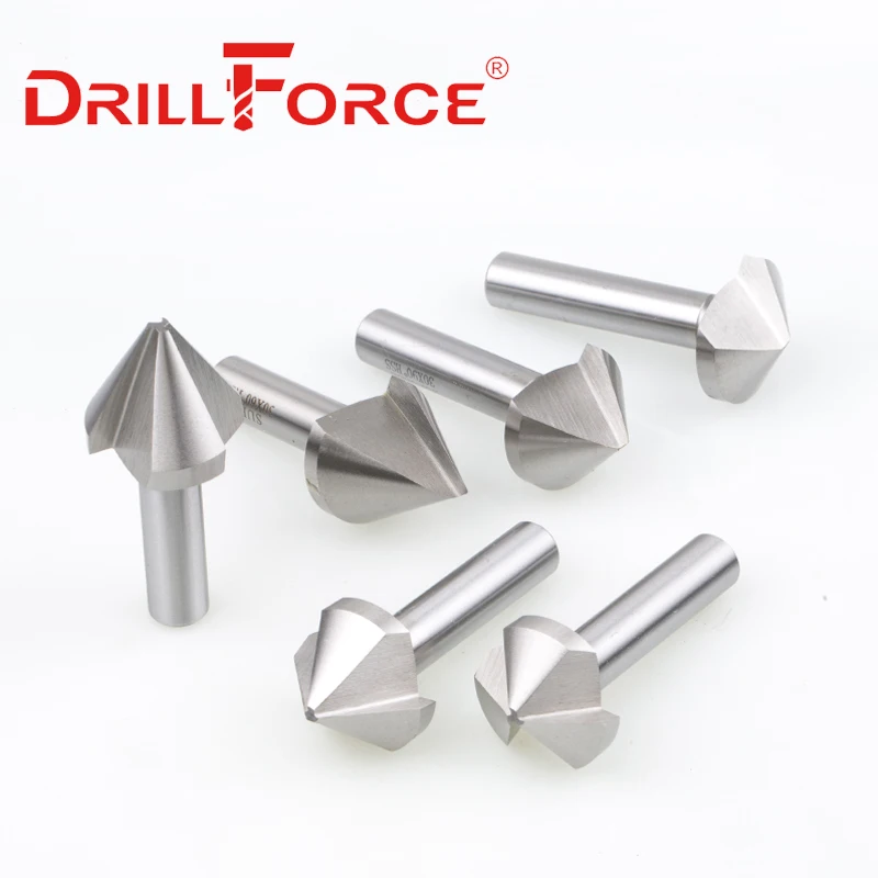 Сверло зенковочное Drillforce 4 5-60 мм HSS M2 1/3/6/8 канавки 60/90/120 градусов фаска |