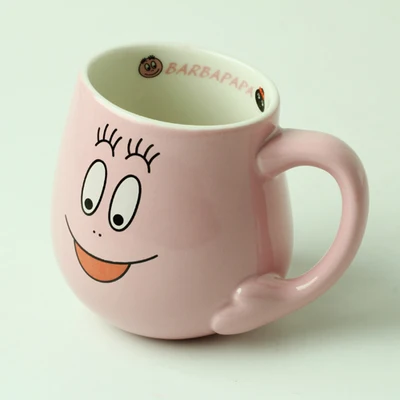 Креативная Мода Милая керамика Barbapapa кружка Barbapapa мультфильм чашка для подарка на день рождения - Цвет: A