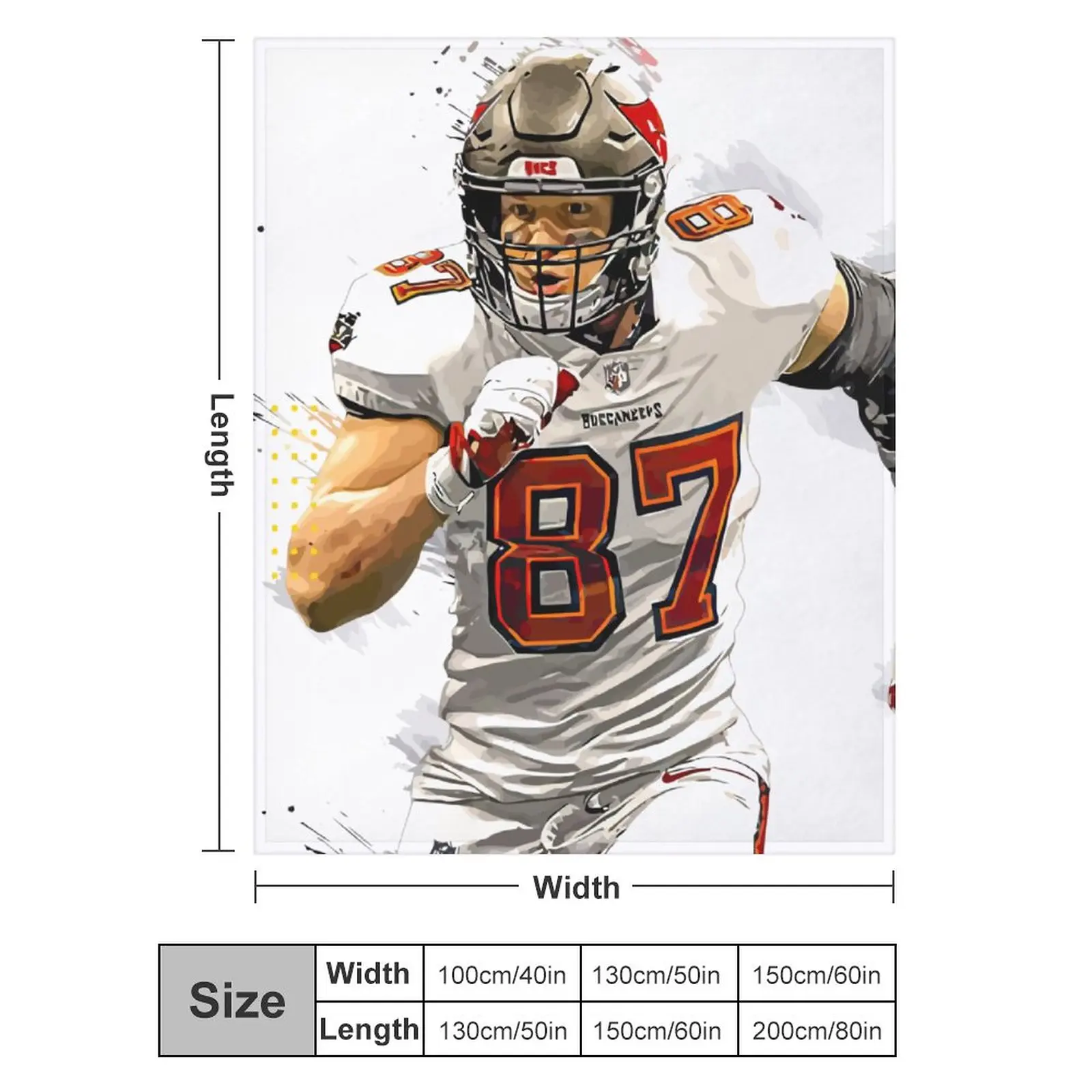 

Blanket 87 Rob Gronkowski (2) Ultra Soft Micro Fleece Cozy Lightweight Microfiber Flannel All Season Living Room Bedroom Vertic