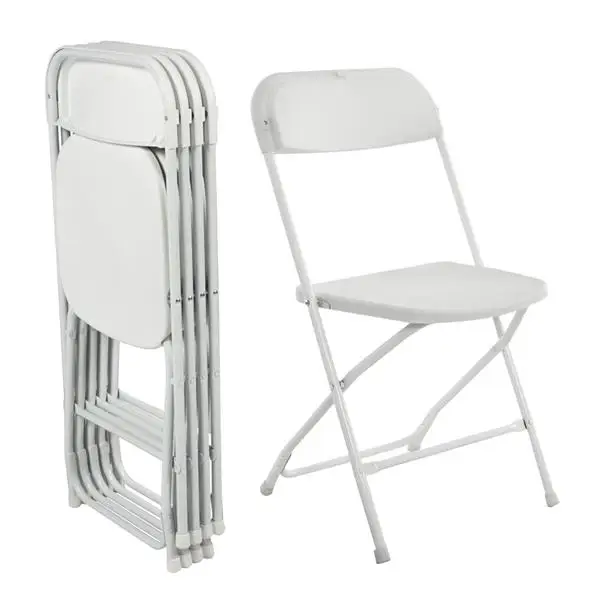 

[USA READY STORE]5pcs Portable Plastic Folding Chairs White
