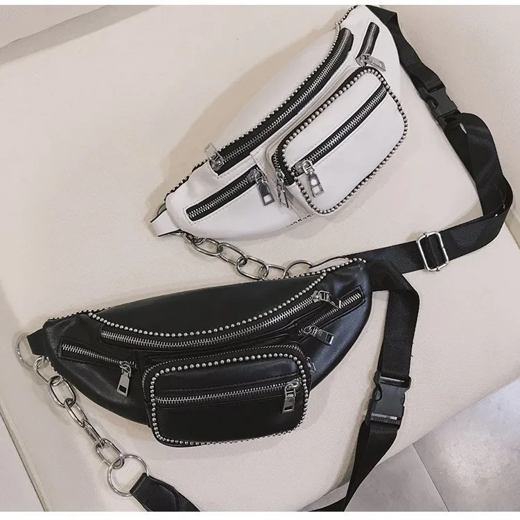 Женская сумка 2019 модная новый стиль на одно плечо Наклонная Сумка с заклепками