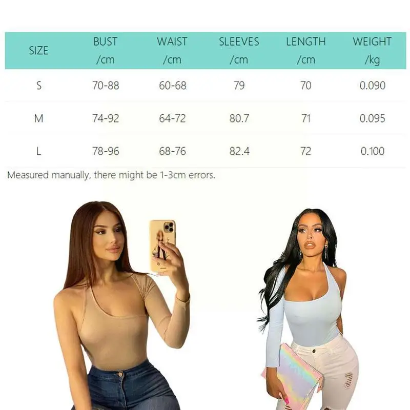 

One Shoulder Basic Bodysuit Elegant Women Sexy Summer Wear Fashion Skinny Long Sleeve Party Bodysuits Bodysuit U7T0
