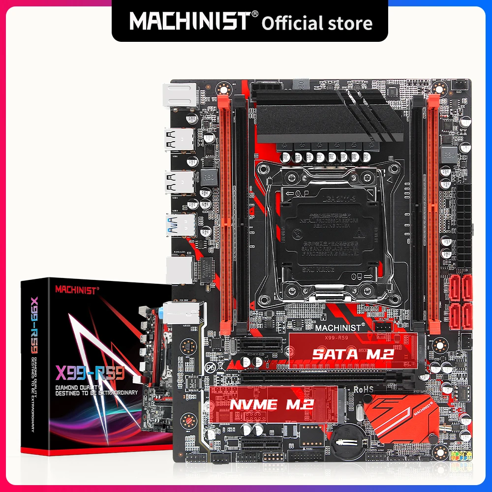 Материнская плата Machinsit X99 LGA 2011 3 SATA/ PCI E M.2 слот Поддержка процессора Xeon E5 V3 V4