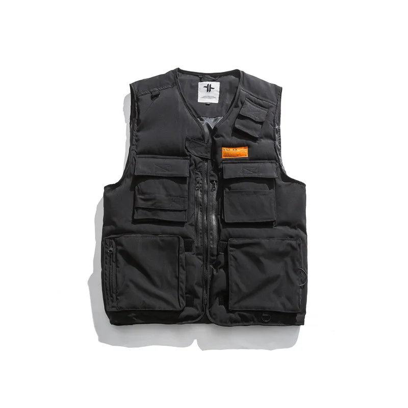 Японский ретро мульти-карман оснастки хлопок жилет Молодежный волна бренд