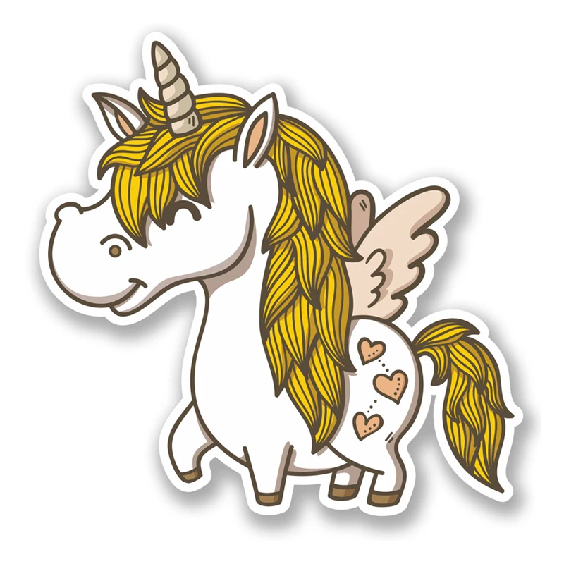 Автомобильная наклейка интересный милый единорог мультфильм лошадь цветные