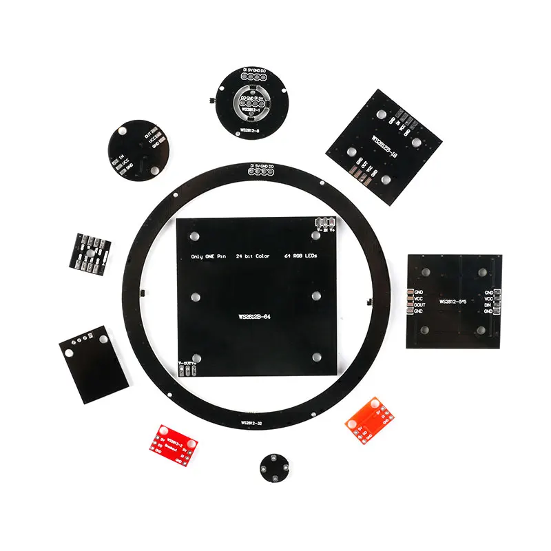 Макетная плата WS2812B WS2812 32/64 RGB светодиодсветодиодный круглый модуль с