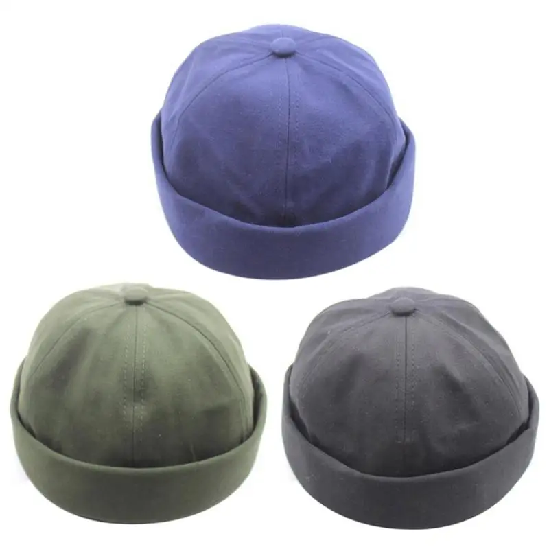 Мужская вязаная шапка без полей Регулируемая Кепка с черепами в стиле ретро