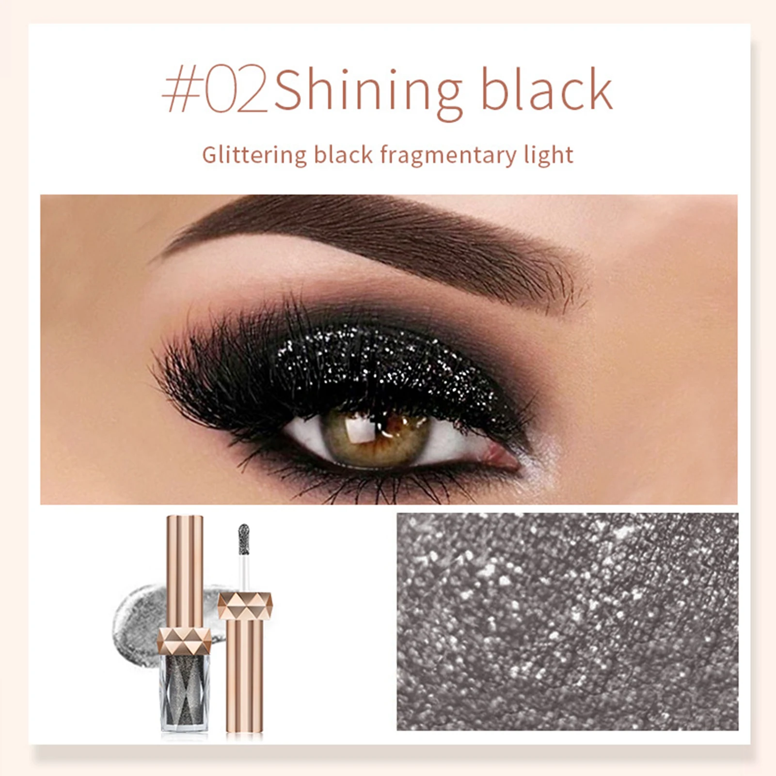 

3ml Sparkling Liquid Eyeshadow Shinning Black,star Pink Powder,Brone Gold,shampagne Gold Eyeshadow,Diamond Glow Liquid Eyeshadow