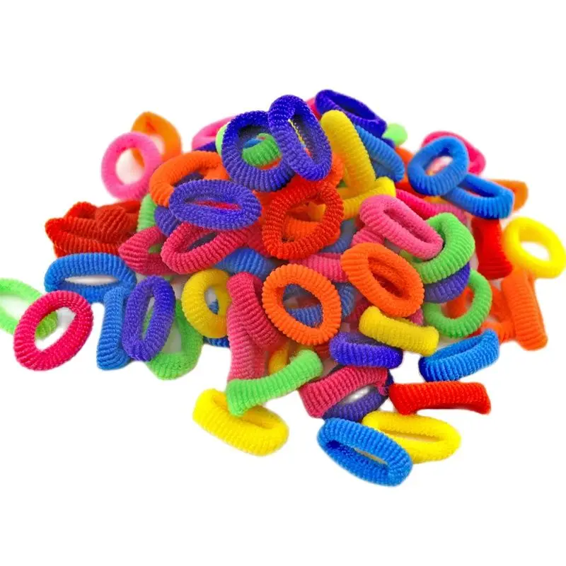 

Wholesale 100 Pcs Elastic Children Hair Band Kids Dress Scrunchy Colorful Random Baby Accessories Rope Tie Gum