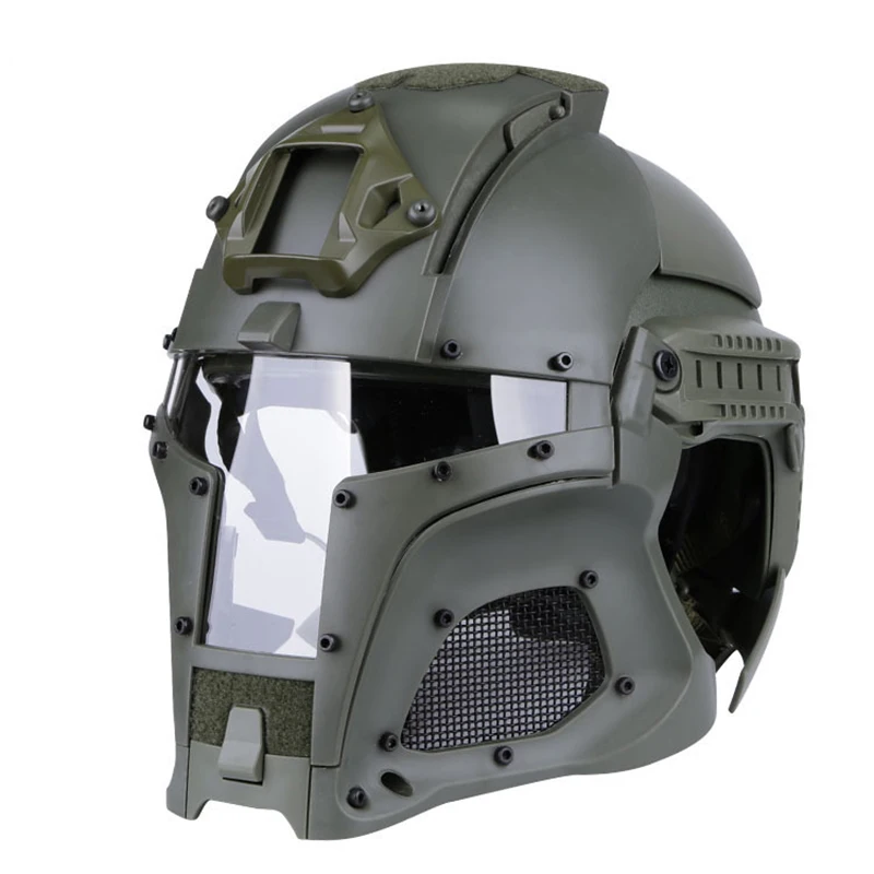Verkaufen Taktische Armee Kampf Helm Airsoft Paintball Voll-abgedeckt Medieval Eisen Krieger Helm Männer Schießen Jagd Militär Helme
