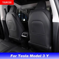 car styling rear microfiber leather anti kick pad cover for tesla model 3 y 2019 2021 car refitting decor accessories