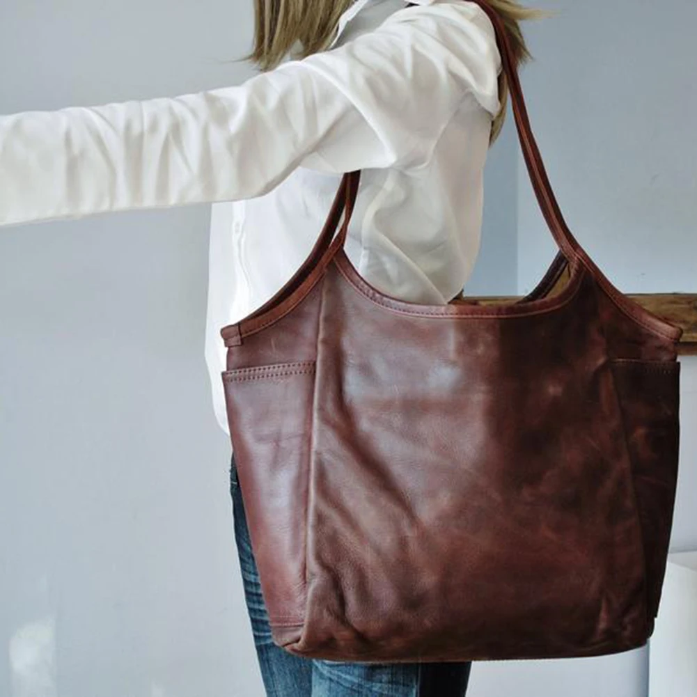 Женская сумка-мессенджер из ПУ кожи винтажная вместительная сумка через плечо