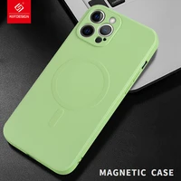 2022 silicone liquid magnetic fine hole protectio phone case for iphone 13 12 11 pro max mini wireless magsafing back cover