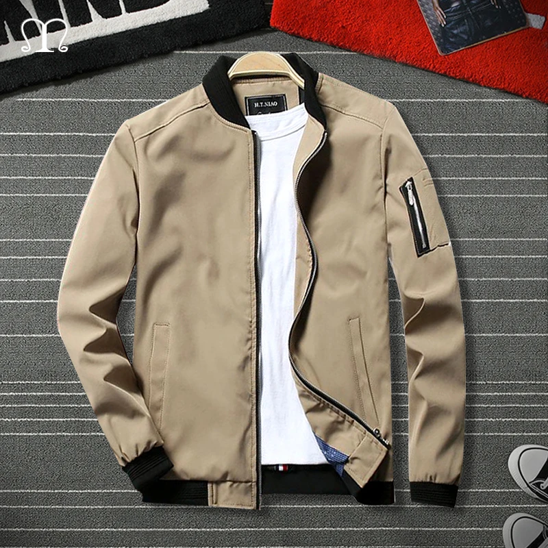 

Jacket Men Zipper Plus Size Brand Casual Solid Jackets Male Fashion Men's Outwear Amygreen Khaki Spring Autumn Jaqueta Masculino