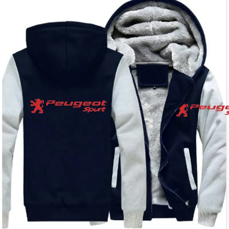 

Peugeot sport custom street Men's Sweatshirts Streetwear Fleece Winter Leisure Warm Men Thicken Punk Hoodies Mens Jacket