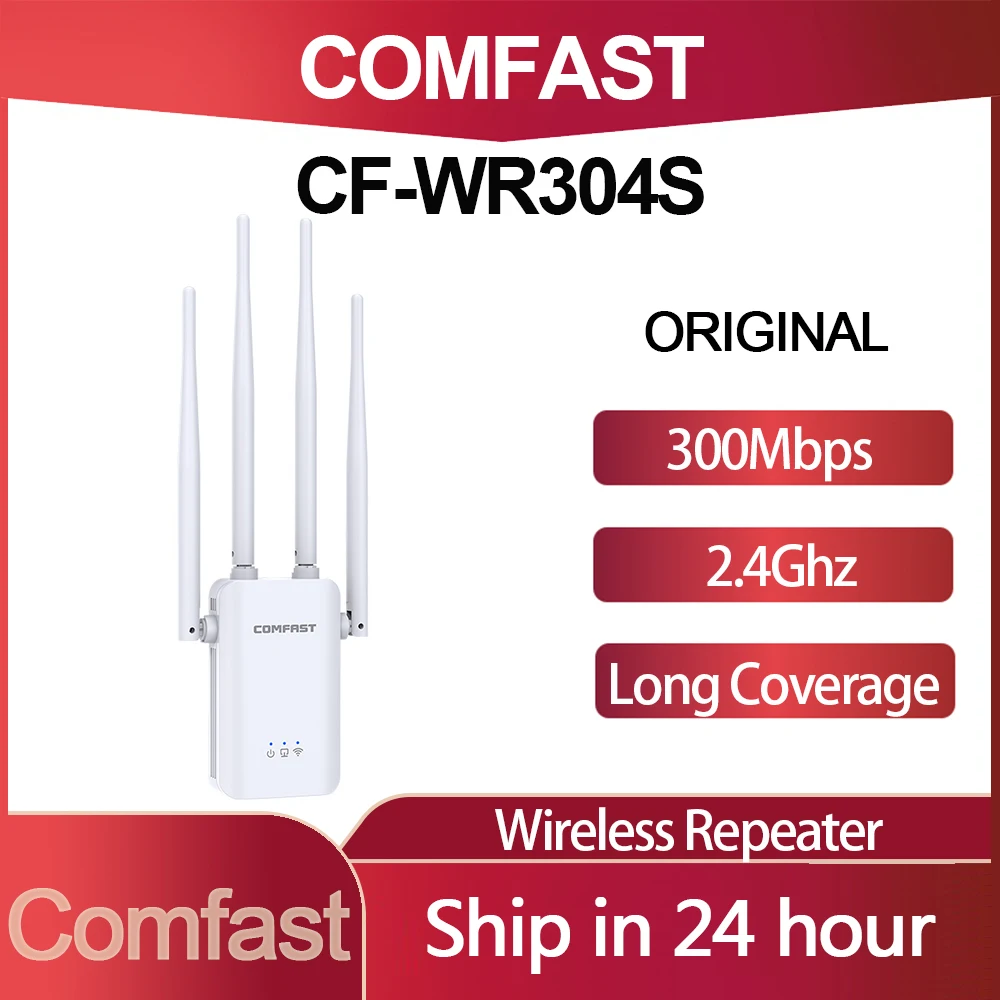 

Comfast CF-WR304S Wireless WIFI Router Repeater 300M 4*3dBi Antenna Wifi Signal Repeater 802.11N/B/G Wifi Rang Extender