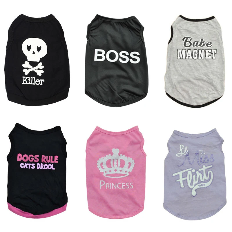 Футболка с изображением кота собаки мягкая одежда для щенков милая Одежда собак