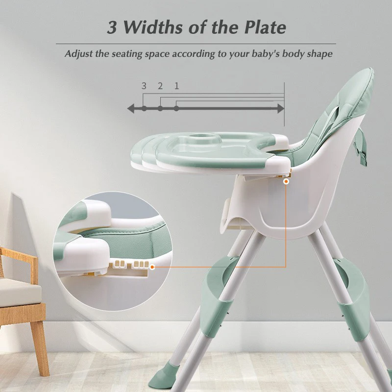 Infant Shining Kids Highchair Feeding Dining Chair Double Tables Macaron Multi-function Height-adjust Portable with Storage Bag | Мать и