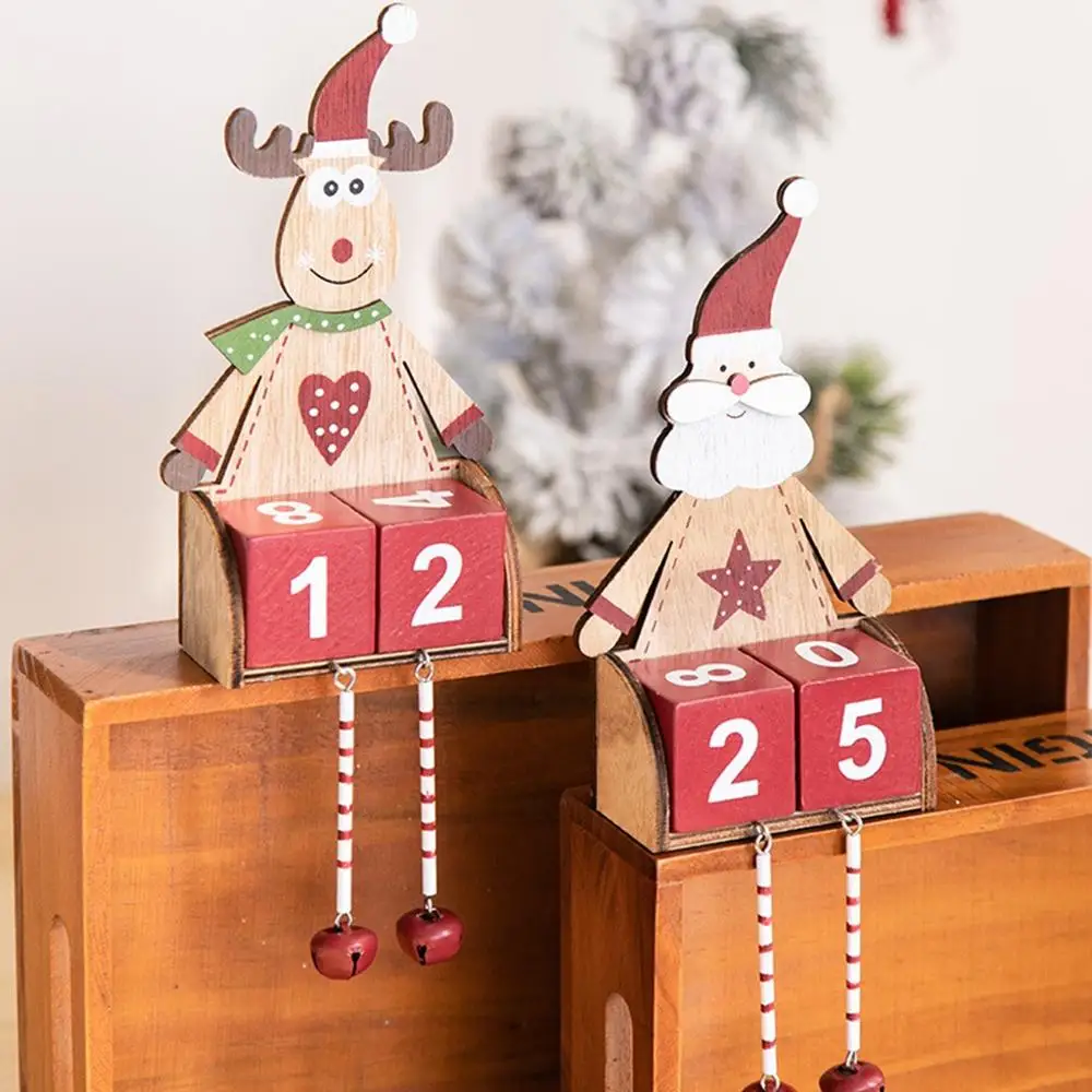 Navidad 2019 Рождественский мини деревянный календарь кулон подарки