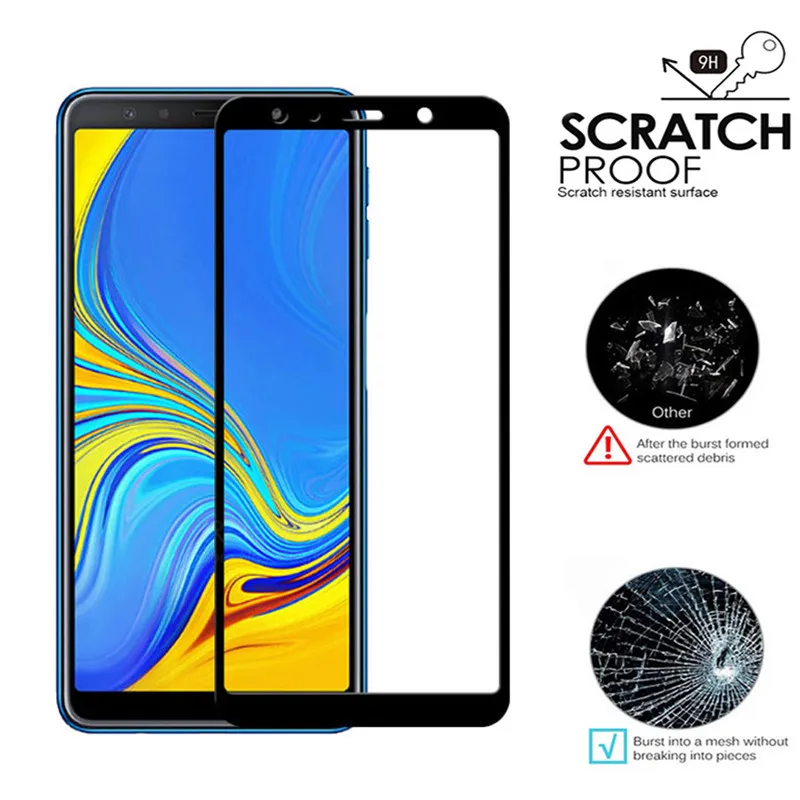 Защитное стекло для samsung galaxy a7 2018 защитный чехол sansumg galax 7a закаленное | Мобильные