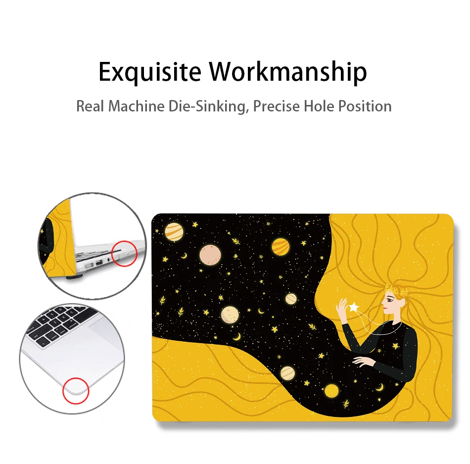 Чехол для ноутбука с мультипликационным принтом MTT для Macbook Air Pro retina 11, 12, 13, 15 дюймов с сенсорной панелью, защитный чехол 13,3 дюйма