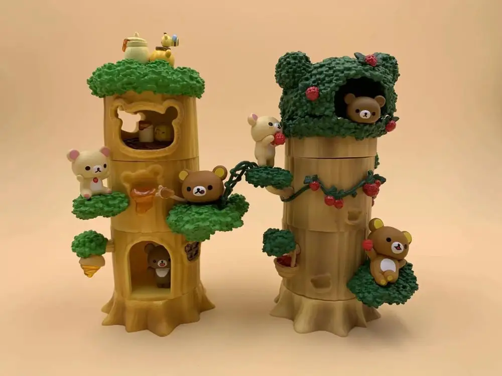 Аниме 12 см (с пень) 6 шт./компл. счастливый лес Rilakkuma сенсорный пня дерева ПВХ