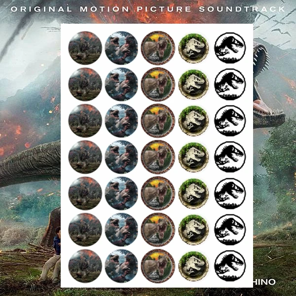 

Jurassic world Dinosaur Kids birthday Party Round sticker Wraps Label