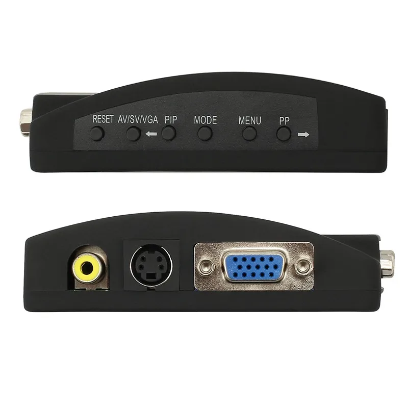 RCA композитный AV s видео в VGA конвертер коробка CC tv DVR ПК ноутбук к ТВ проектор вход