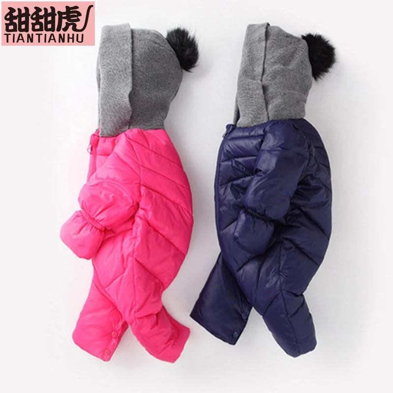 Осенняя теплая одежда для маленьких девочек и мальчиков зимний комбинезон