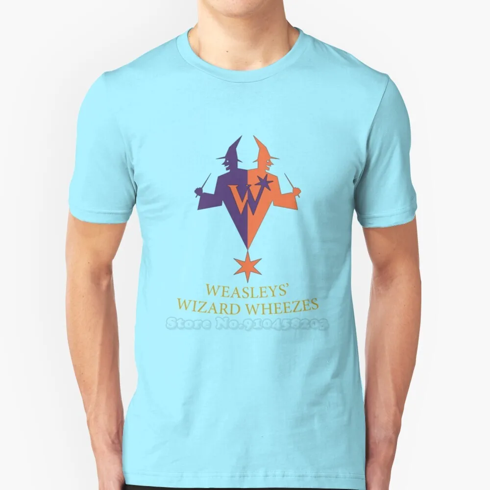 Weasley Spells T-Shirts Pure Cotton O-Neck T Shirt Men Weasley George Fred Twins Twins Weasley Trick Magic Joke Wand Weasleys