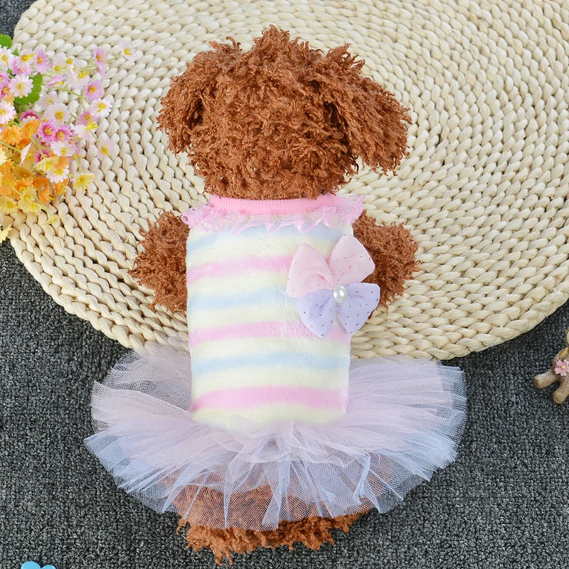 Забавная собака кружева свадебное платье принцессы для маленьких собак зимняя