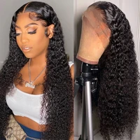 wigmy mongolian kinky curly lace front human hair wigs for black women pre plucked with baby hair curly lace frontal wig