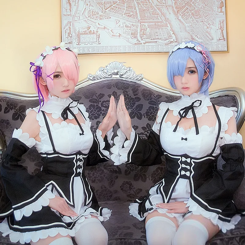 Аниме Re:zero Kara Hajimeru Isekai Seikatsu жизнь в другом мире ОЗУ Rem Косплэй костюм платье
