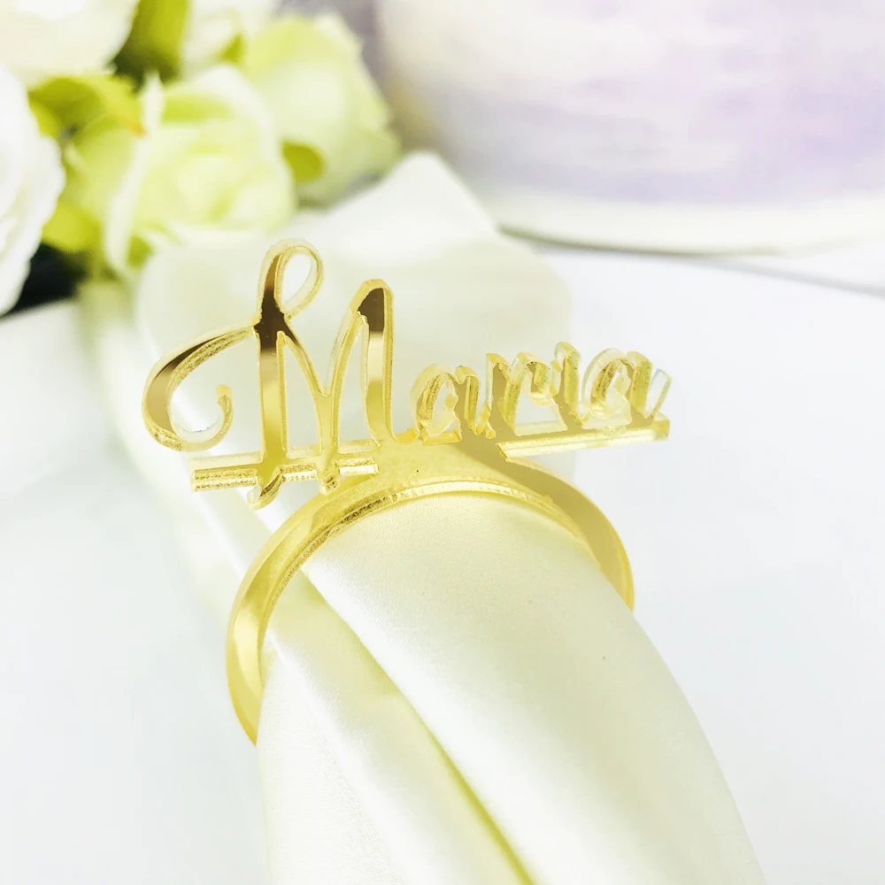 

Индивидуальные украшения для стола жениха и невесты, свадебные кольца для салфеток на заказ, кольцо для салфеток с акриловой огранкой с фам...