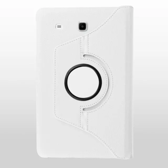 360 RotatingCover для samsung Galaxy Tab E 9," SM T560 T561 кожаный чехол для планшета с подставкой для samsung Galaxy Tab E Чехол+ пленка - Цвет: white