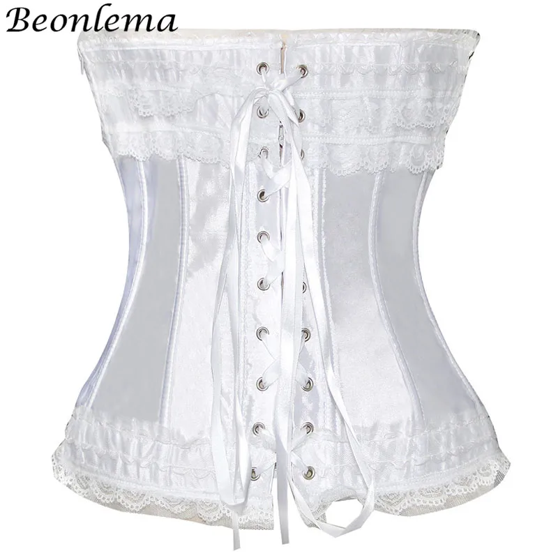 Beonlema, свадебный корсет, Женский атласный бюстье, красный, белый, сексуальный корсет на шнуровке, корсеты, топы, женский черный корсет, нижнее белье