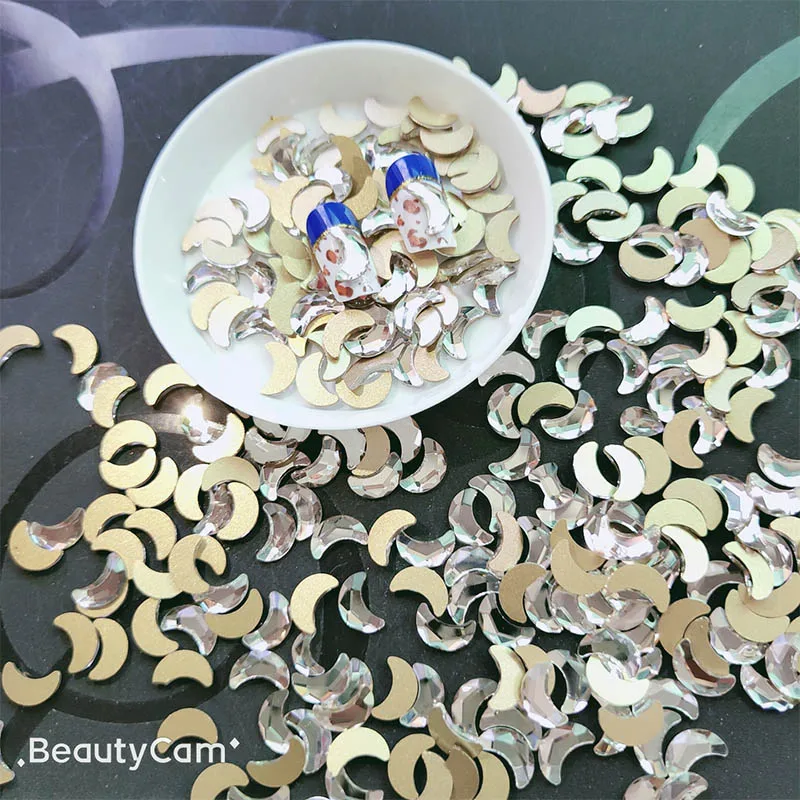 Большая упаковка 1000 шт. Супер Блестящие Стразы для ногтей в форме Луны 5 5x8 мм
