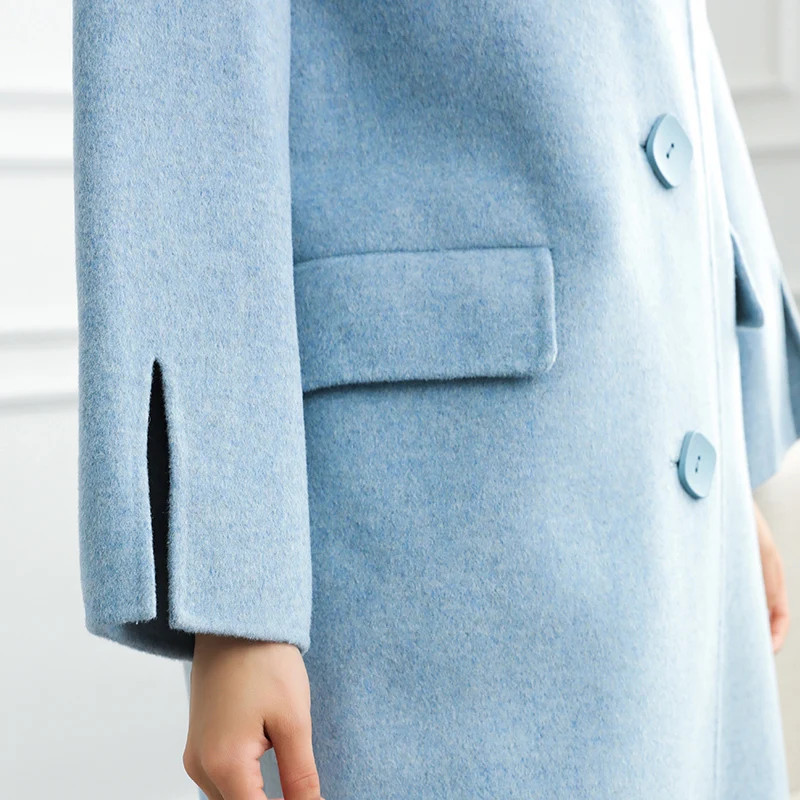 100% натуральное шерстяное пальто женская весенняя куртка Женская длинная