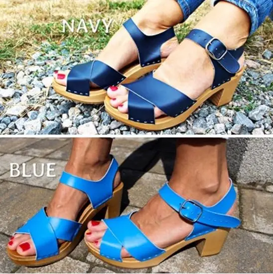 

2021 New Fashion Multicolor Pu Women's Casual Sandals Square Heel Buckle Cross Design Women's Sandals ComfortableHot Sell 5KE197