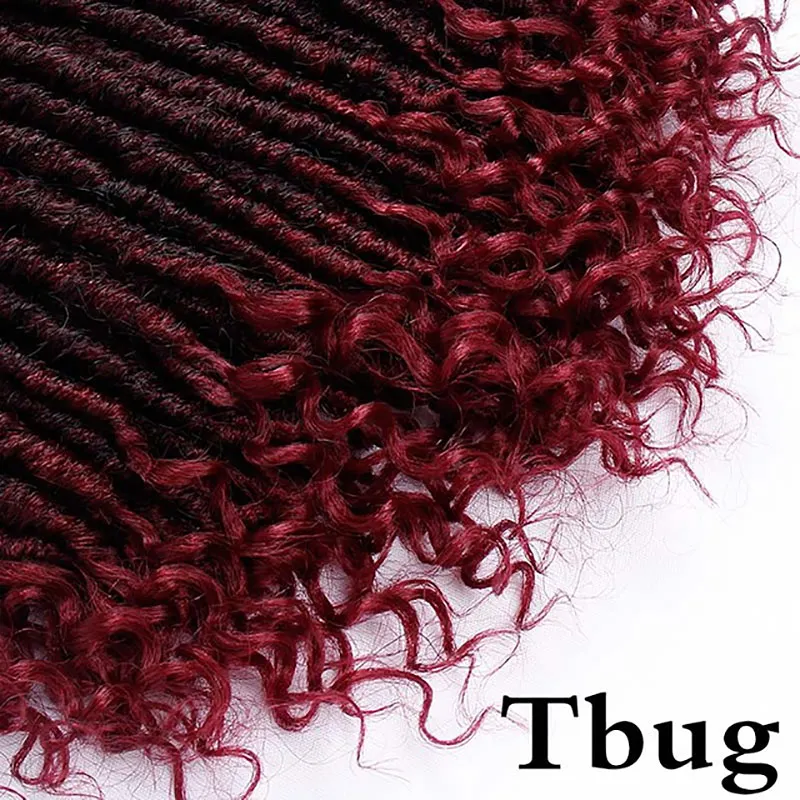 Активные искусственные локоны в стиле Crochet косы 16 20 дюймов мягкие натуральные кисти для макияжа, мягкие синтетические волосы для наращивания 24 Подставки/пакет Богиня замки - Цвет: T1B/бордовый