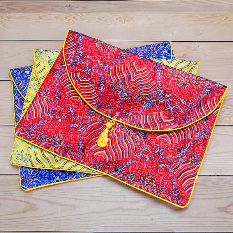 Роскошный китайский узел тибетская сумка для книг и Писаний большая шелковая