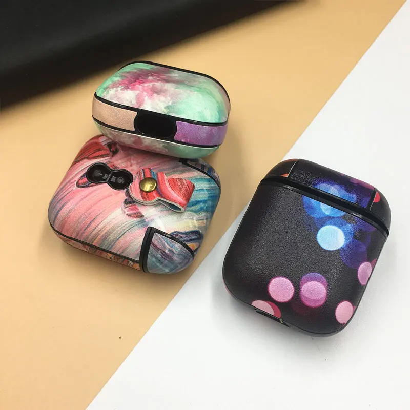 marble pattern earphone cases for apple airpods 2 1 pro hard pc case cover charging funda for airpods pro 3 2 1 protective cover free global shipping
