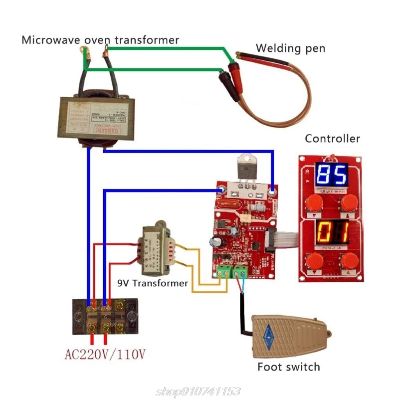 

NY-D04 40A/100A Digital Display Spot Welding Machine Controller Time Panel Board D16 20 Dropshipping