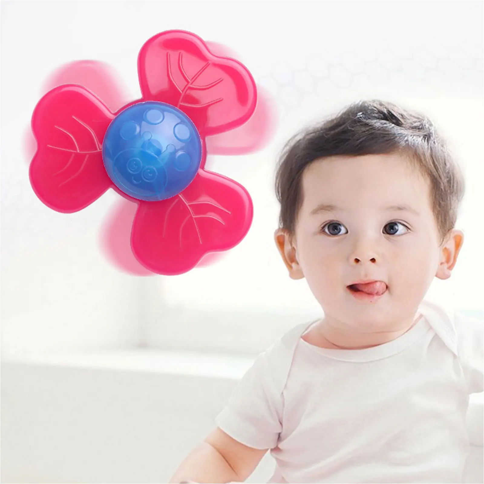

Toddler Newborn Bath Toys Sets 3PCS Suction Cup Spinning Top Toy Hand Spinner Early Educational Toys For Infant Boys Girls