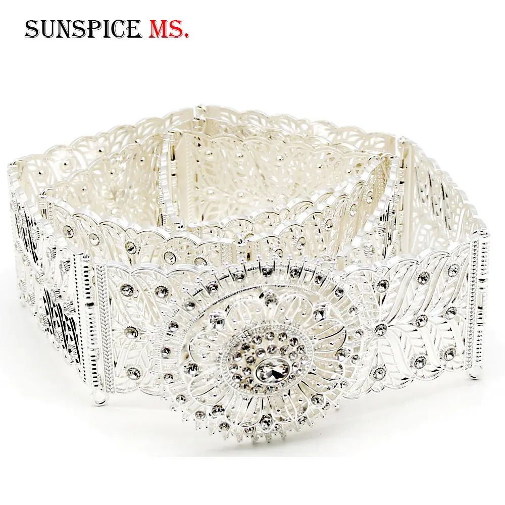 SUNSPICE MS марокканский Кристальный металлический Свадебный поясной ремень для