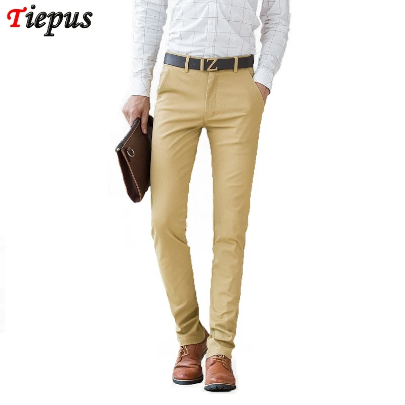 Брюки мужские классические хлопок приталенные прямые штаны Джоггеры для работы