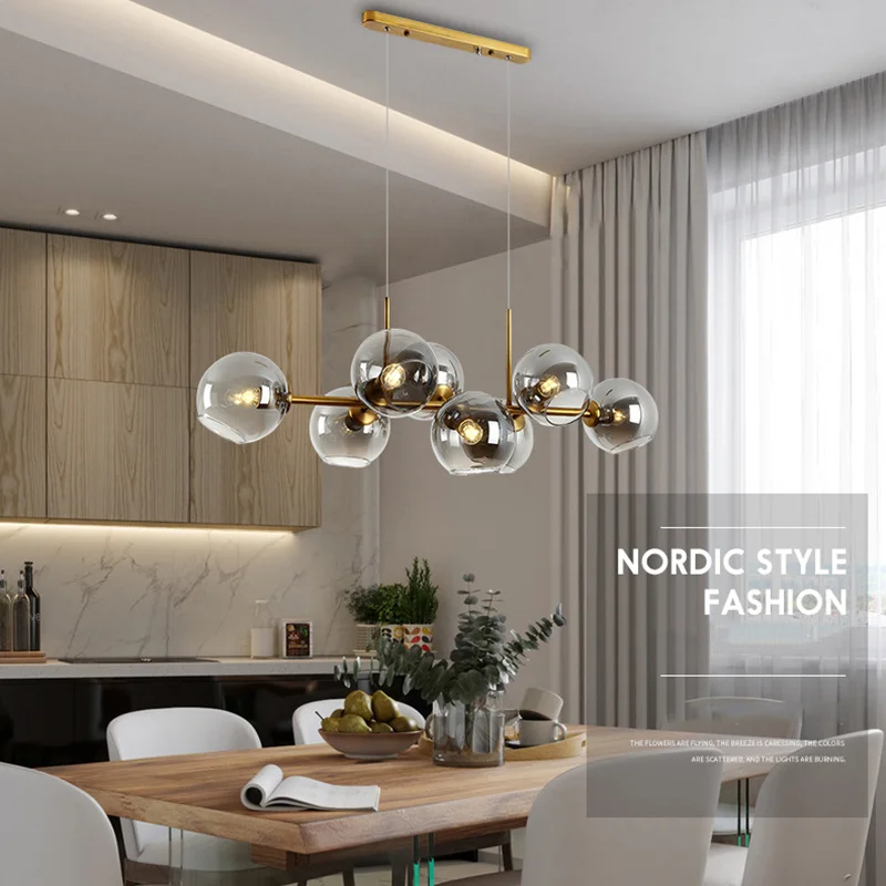 

chandelier living room lamp Postmodern creative personality dining room lamp modern minimalist Nordic lamps glass magic bean din
