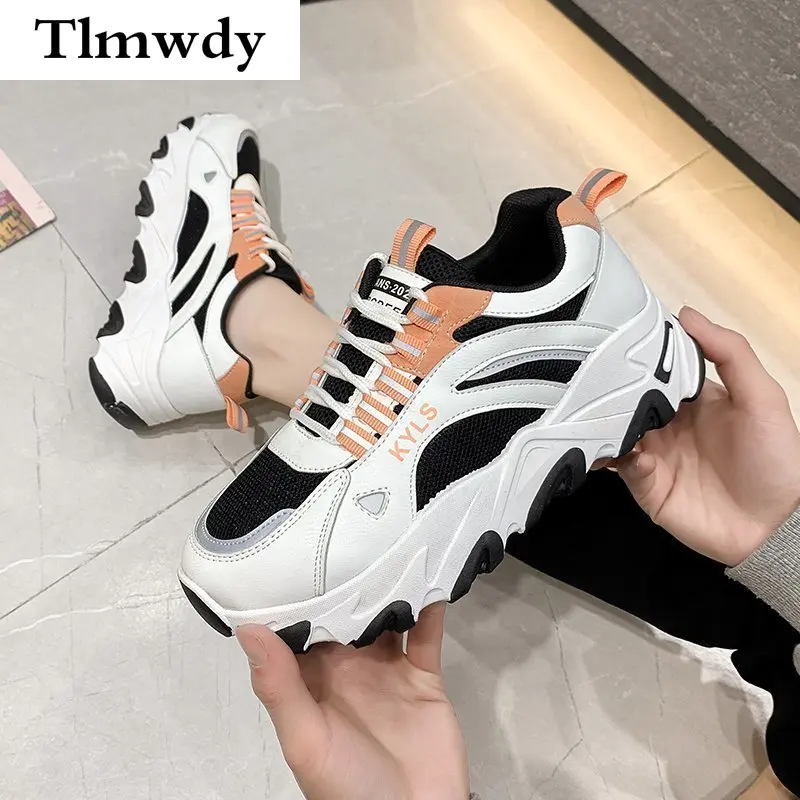 

2021 Spring Fashion Women's Shoes Comfortable Breathable Mesh Casual Shoes Women's Lace-up Non-slip Wear-resistant Sneakers