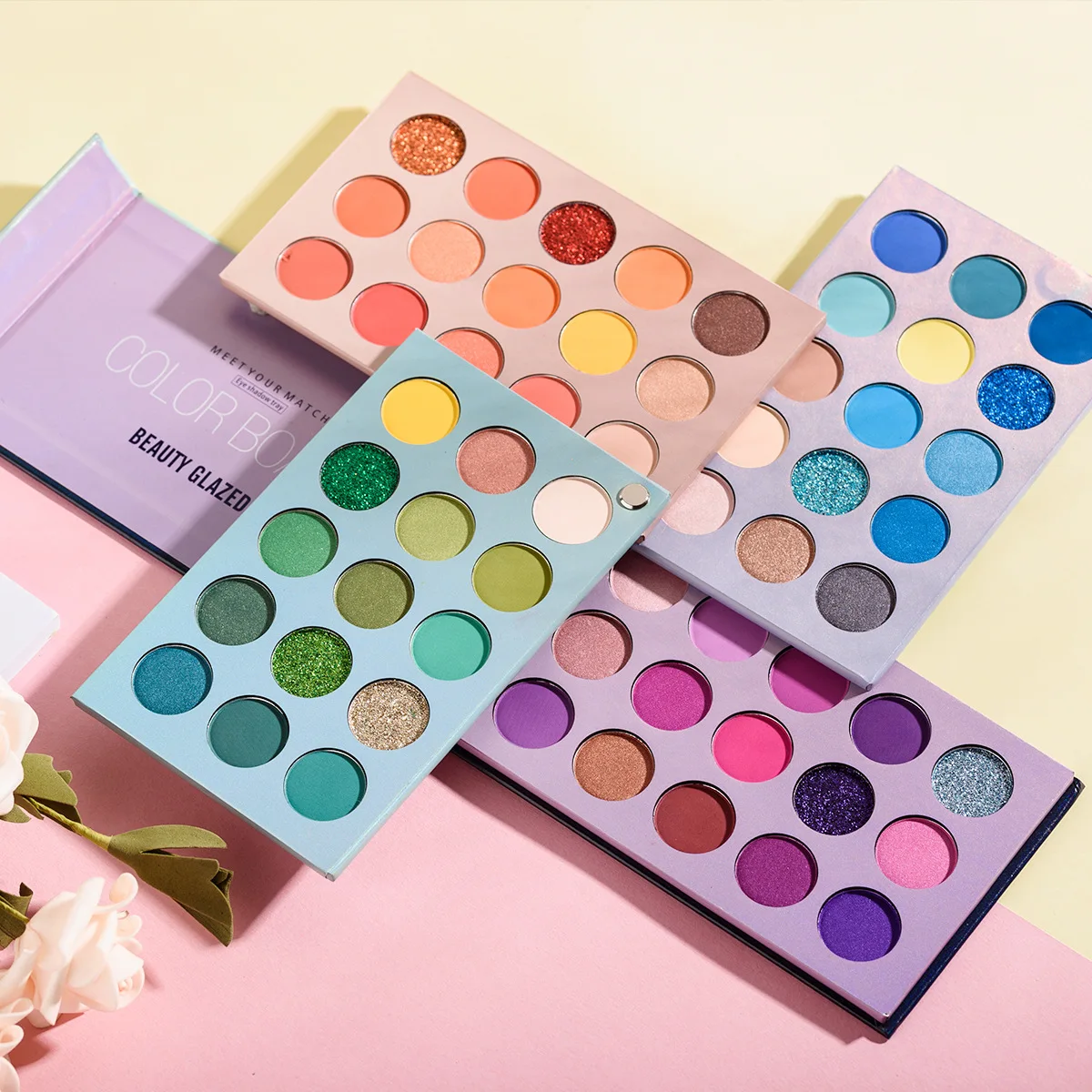 

Beauty Glazed Colorful Eyeshadow Palette Shadows pallet Glitter Highlighter Shimmer Make Up Pigment Matte Eye Shadow Pallete