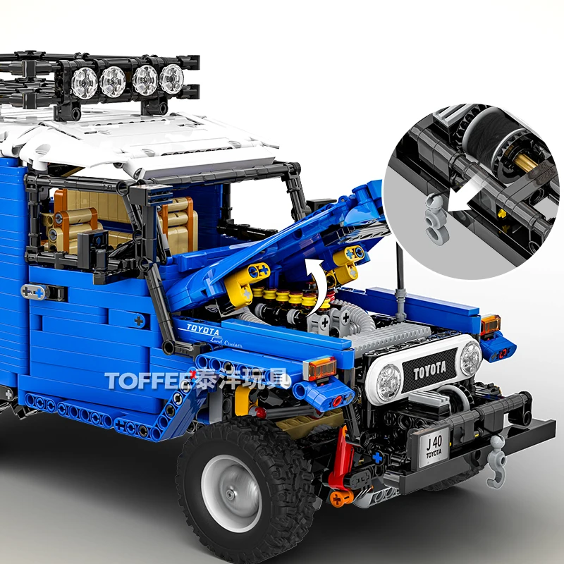 

MOC TOYOTA FJ40 SUV APP RC Remote Control Technic Technique DIY Building Blocks Vehicle Car Model Set Kid Boys Toy Birthday Gift